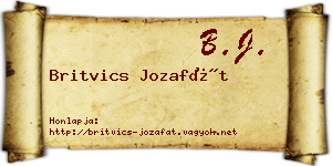 Britvics Jozafát névjegykártya